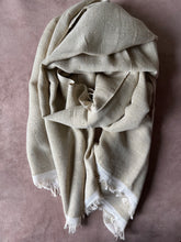 Cotton & Linen Scarf in Textured Wheat