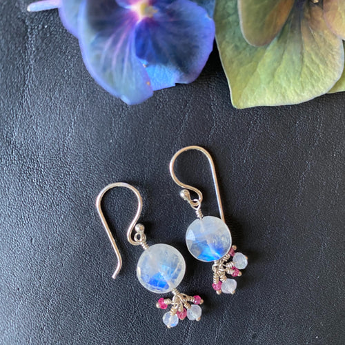 Rainbow Moonstone Earrings