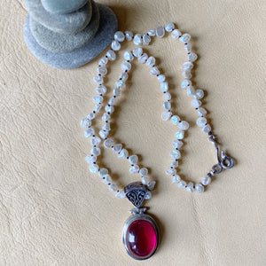 Spinel Pendant with Heishi Pearls