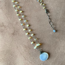 Chalcedony Pendant on Opal Necklace
