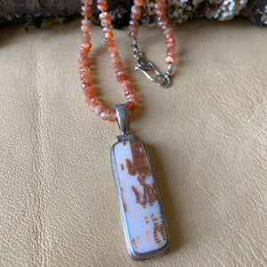 Shell Pendant with Sunstone