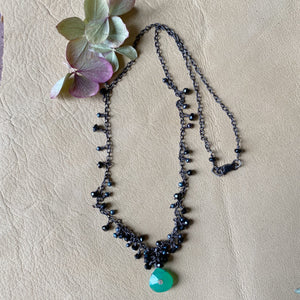 Chalcedony and Black Garnet Necklace