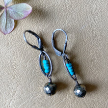 Pyrite with Turquoise Earrings