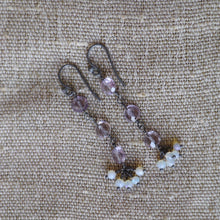 Amethyst with Opal Earrings