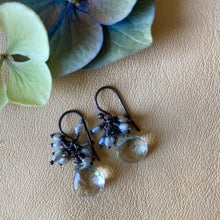 Green Amethyst Briolettes with Pearls Earrings