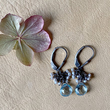 Aquamarine with Pearls Earrings