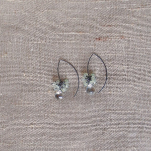 Green Amethyst with Prenite Earrings