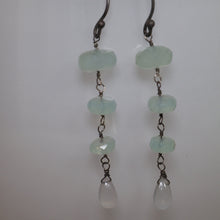 Chrysoprase with Moonstone Earrings