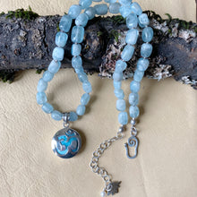 Larimar OM Pendant with Aquamarine Nuggets