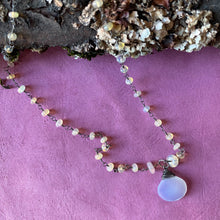 Chalcedony Pendant on Opal Necklace