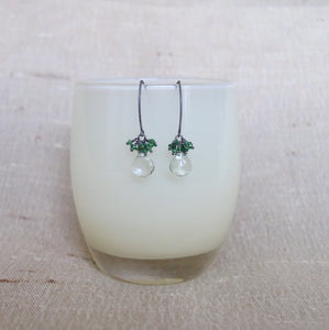 Green Amethyst with Chrome Diopside Earrings
